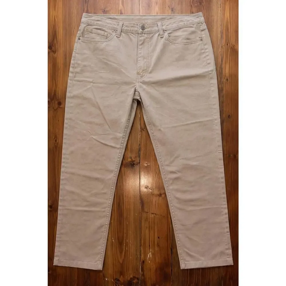 Levi’s Mens 38x32 Khaki 5 Pocket‎ Pants WaterLess Tan (Altered 25” Inseam)